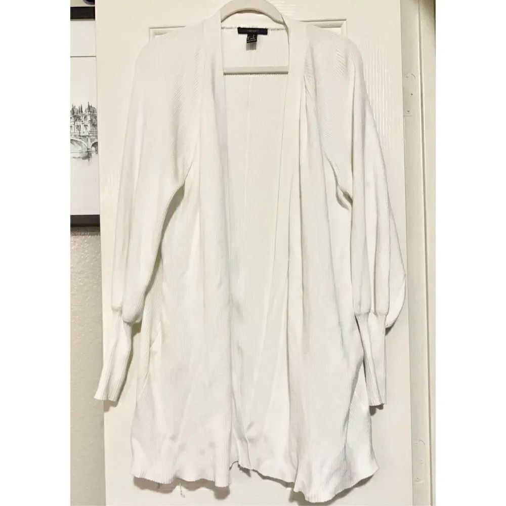 Forever 21 white balloons, sleeve duster cardigan